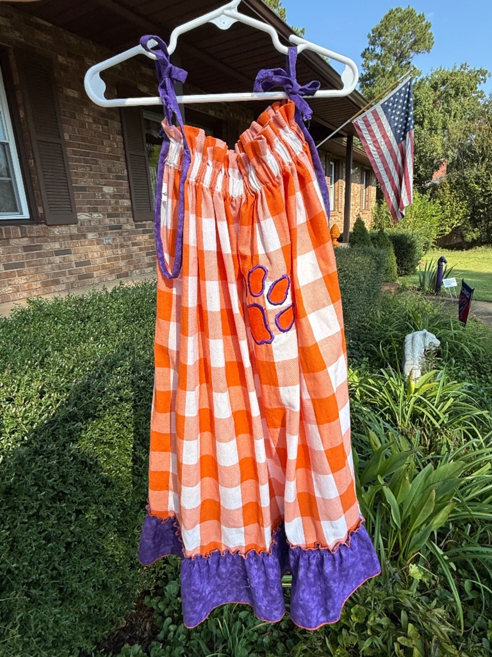 Girls Sundress Size 6 7 8 Clemson Game Day Tigers Football